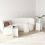 Hanah Home Lily - Mesas Nido de Vidrio Templado Blanco